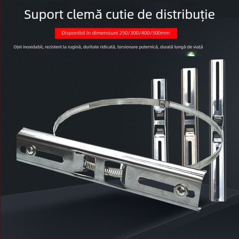 Suport circular pentru stâlp electric, oțel inoxidabil, pentru stâlp de iluminat stradal și cutie etanșă