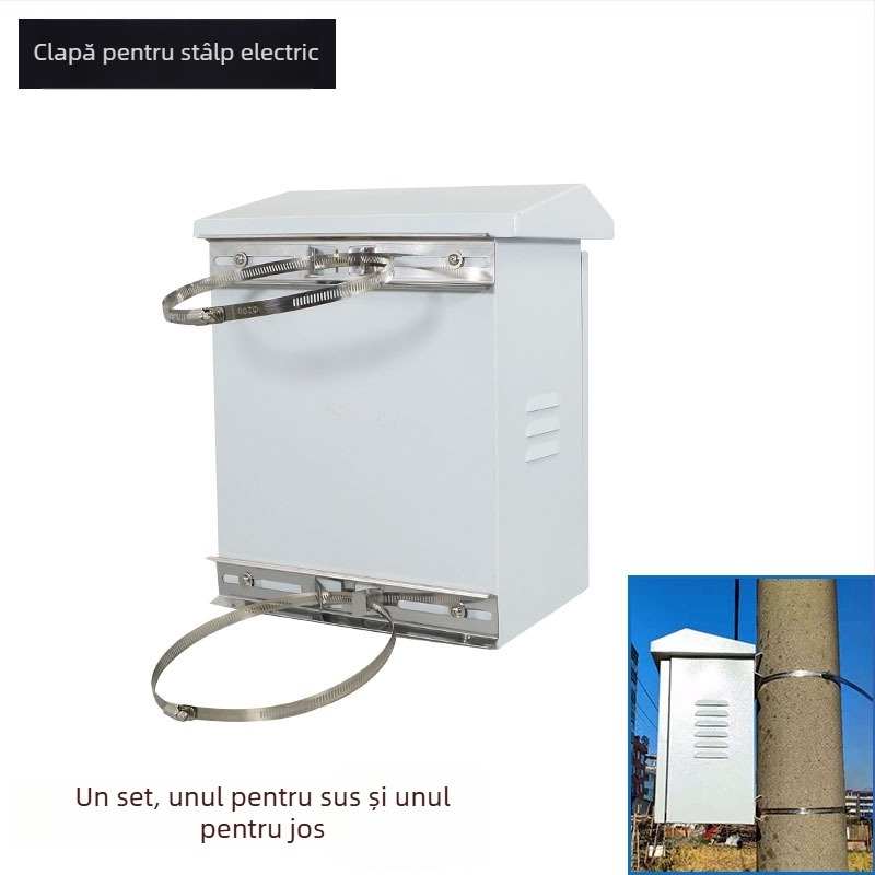 Suport circular pentru stâlp electric, oțel inoxidabil, pentru stâlp de iluminat stradal și cutie etanșă