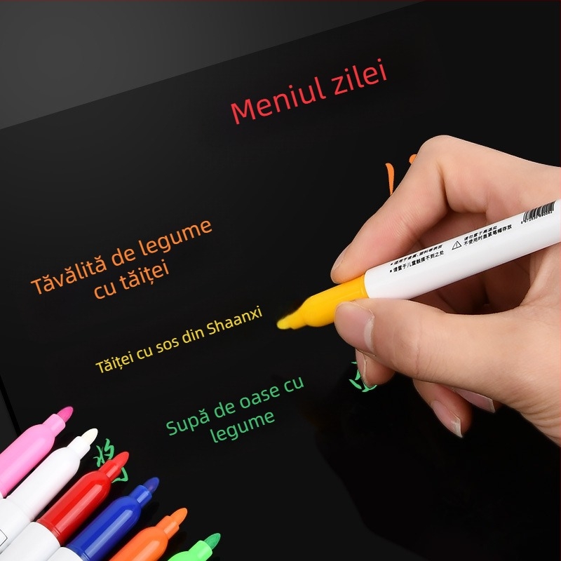 Markere ștergătoare pentru tablă albă, pe bază de apă, carcasă din plastic, lățime linie 2, pentru pictură