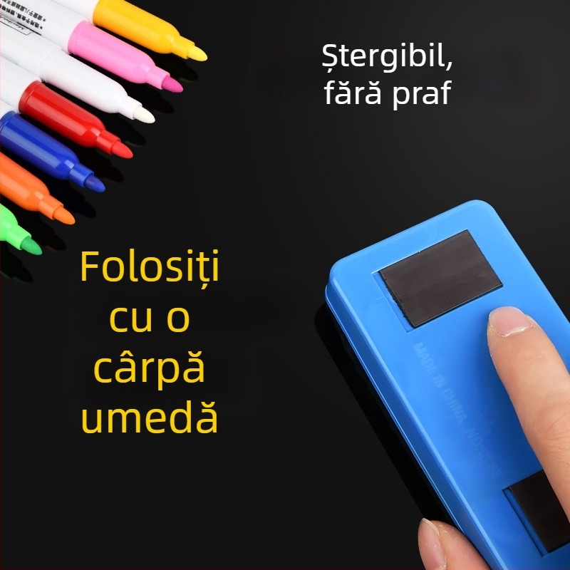 Markere ștergătoare pentru tablă albă, pe bază de apă, carcasă din plastic, lățime linie 2, pentru pictură