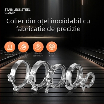 Colier din oțel inoxidabil pentru conducta de evacuare auto, canelură în V, tip greu, compensator Hwkg/Hengwei