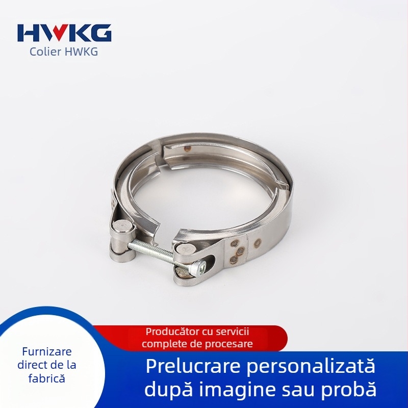 Colier din oțel inoxidabil pentru conducta de evacuare auto, canelură în V, tip greu, compensator Hwkg/Hengwei