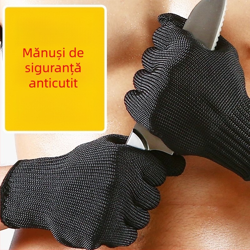 Mănuși anti tăiere, îngroșate, protecție nivel 5, fibră de polietilenă, pentru uz în fabrici