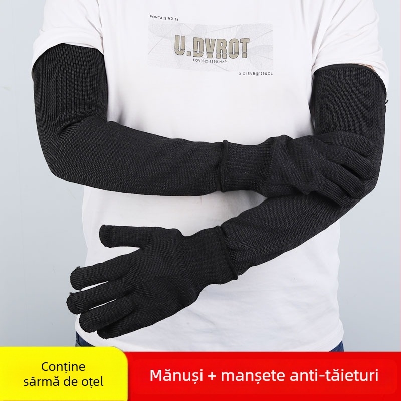Mănuși anti tăiere, îngroșate, protecție nivel 5, fibră de polietilenă, pentru uz în fabrici