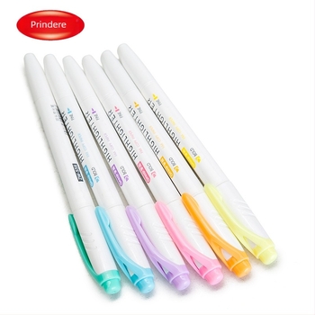 Set marker cu vârf dublu, 6 bucăți, model 556, carcasă din plastic