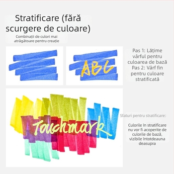 Touchmark Marker dublu vârf pentru evidențiere, corp din plastic, TK-DSYGB, erasabil, pentru elevi