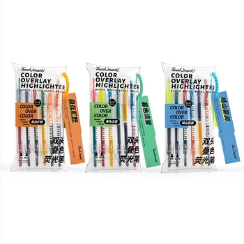 Touchmark Marker dublu vârf pentru evidențiere, corp din plastic, TK-DSYGB, erasabil, pentru elevi