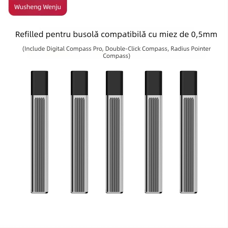 Wusheng cartuș plastic pentru compas cu afișaj digital – 0,5 mm, set de 3 refills pentru pix Penguin și Chubby Bear
