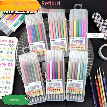 Refil pentru stilou gel, 0,7 mm, corp din plastic, ambalaj în cutie, brand Hundred Gold, potrivit pentru desen manual