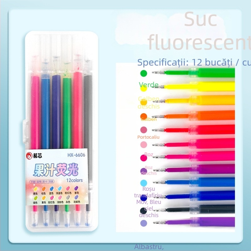 Refil pentru stilou gel, 0,7 mm, corp din plastic, ambalaj în cutie, brand Hundred Gold, potrivit pentru desen manual