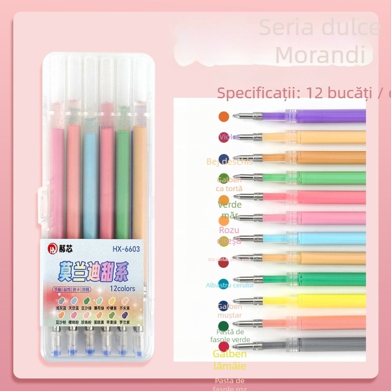 Refil pentru stilou gel, 0,7 mm, corp din plastic, ambalaj în cutie, brand Hundred Gold, potrivit pentru desen manual