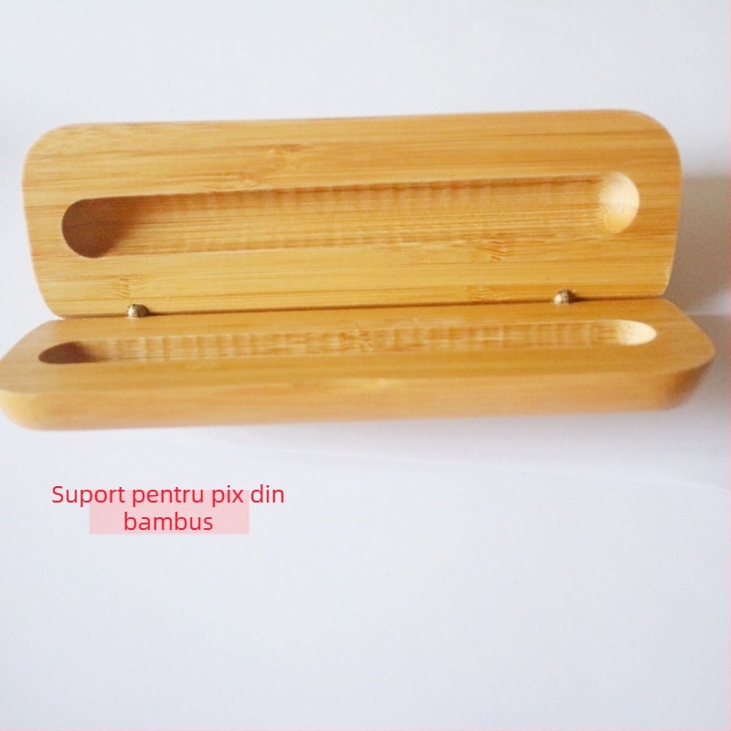 Cutie din bambus pentru stilou, cu gravură și personalizare a logo-ului