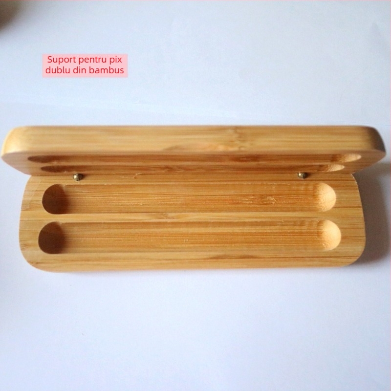 Cutie din bambus pentru stilou, cu gravură și personalizare a logo-ului