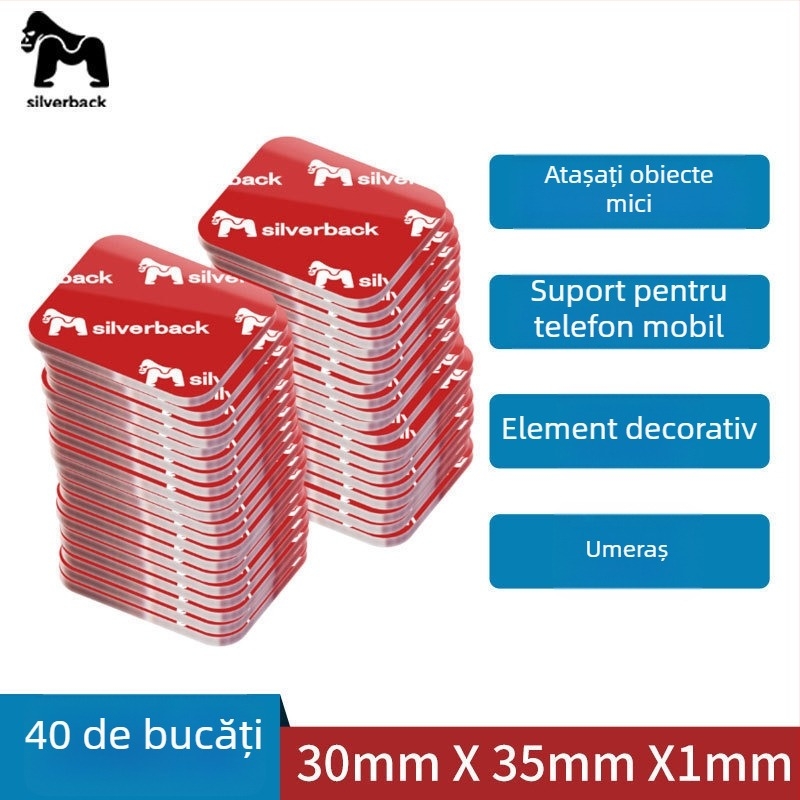 Bandă dublu adezivă nano, vâscozitate mare, transparentă, bucăți mici, aderență puternică pentru mașină și casă