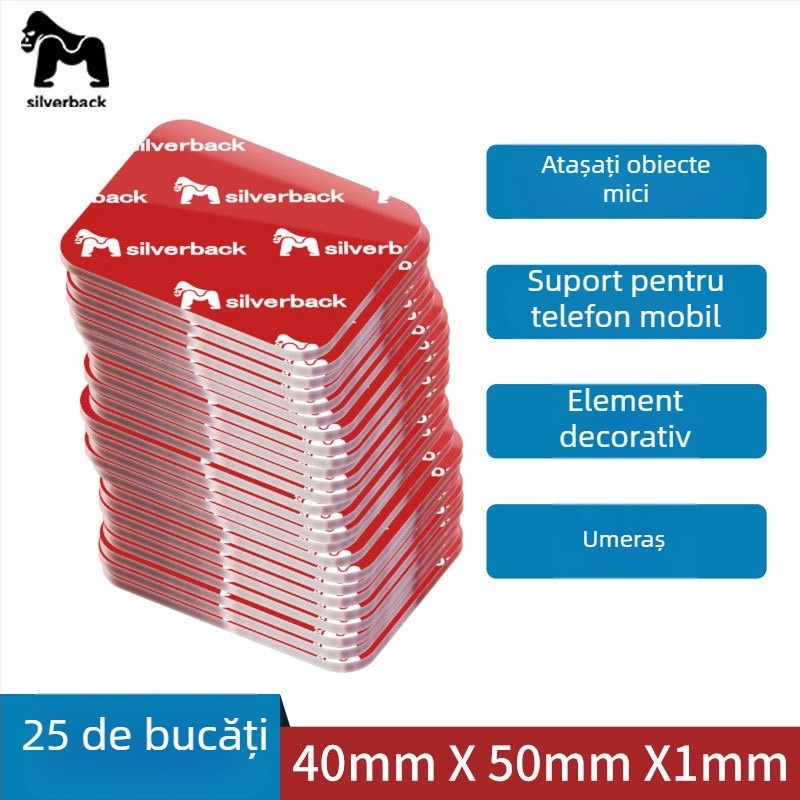 Bandă dublu adezivă nano, vâscozitate mare, transparentă, bucăți mici, aderență puternică pentru mașină și casă