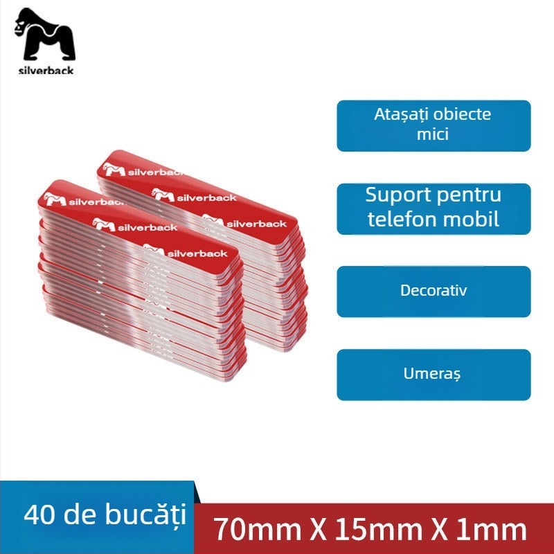 Bandă dublu adezivă nano, vâscozitate mare, transparentă, bucăți mici, aderență puternică pentru mașină și casă