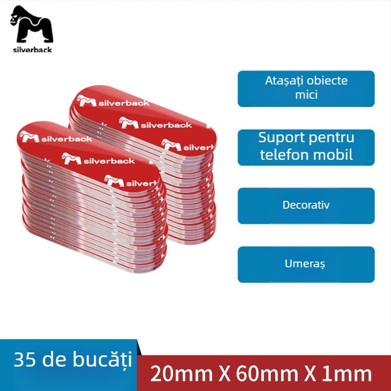 Bandă dublu adezivă nano, vâscozitate mare, transparentă, bucăți mici, aderență puternică pentru mașină și casă