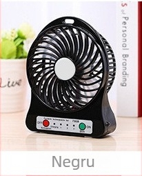 Ventilator portabil cu USB, reîncărcabil, silențios, PVC, stil birou, personalizare disponibilă
