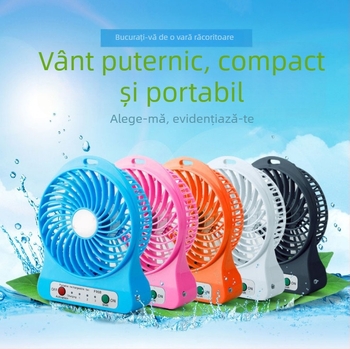 Ventilator portabil cu USB, reîncărcabil, silențios, PVC, stil birou, personalizare disponibilă