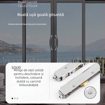 Roată inferioară pentru uși glisante de balcon, din oțel cu carbon, model H20230422, brand Shouli, pentru uși și ferestre, stil minimalist modern.