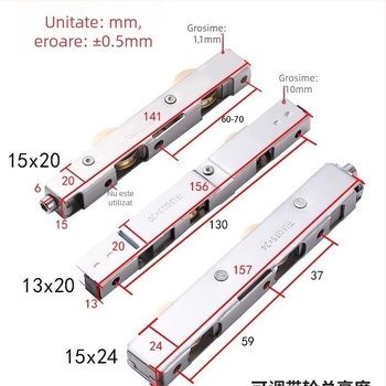 Roată inferioară pentru uși glisante de balcon, din oțel cu carbon, model H20230422, brand Shouli, pentru uși și ferestre, stil minimalist modern.