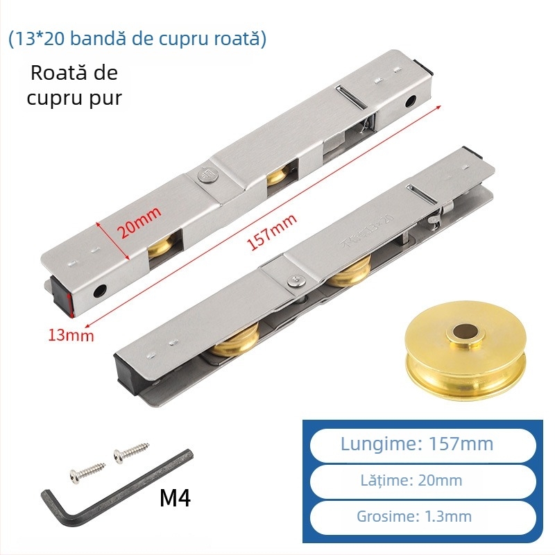 Roată inferioară pentru uși glisante de balcon, din oțel cu carbon, model H20230422, brand Shouli, pentru uși și ferestre, stil minimalist modern.