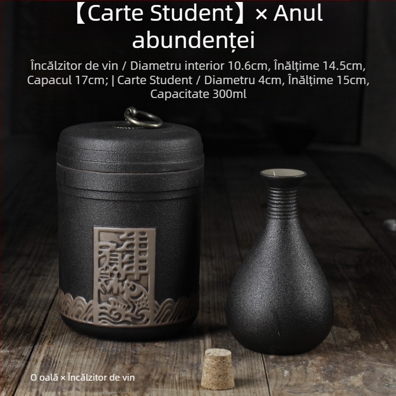 Set de încălzire vin cu oală și pahare — Shengsheng Brand, stil modern simplu, logo imprimat, pentru vin, stil chinezesc Anul Nou