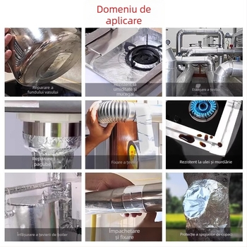 Bandă din folie de aluminiu fără substrat, rezistentă la temperaturi înalte, impermeabilă, pentru protecție exterioară și înfășurare a conductelor metalice