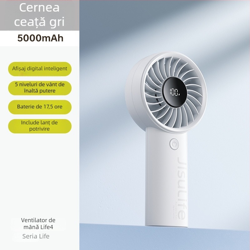 Ventilator de mână Life4, mini USB, din plastic, stil simplu, portabil, potrivit pentru studenți, călătorii, deplasări de afaceri, birou, cămin