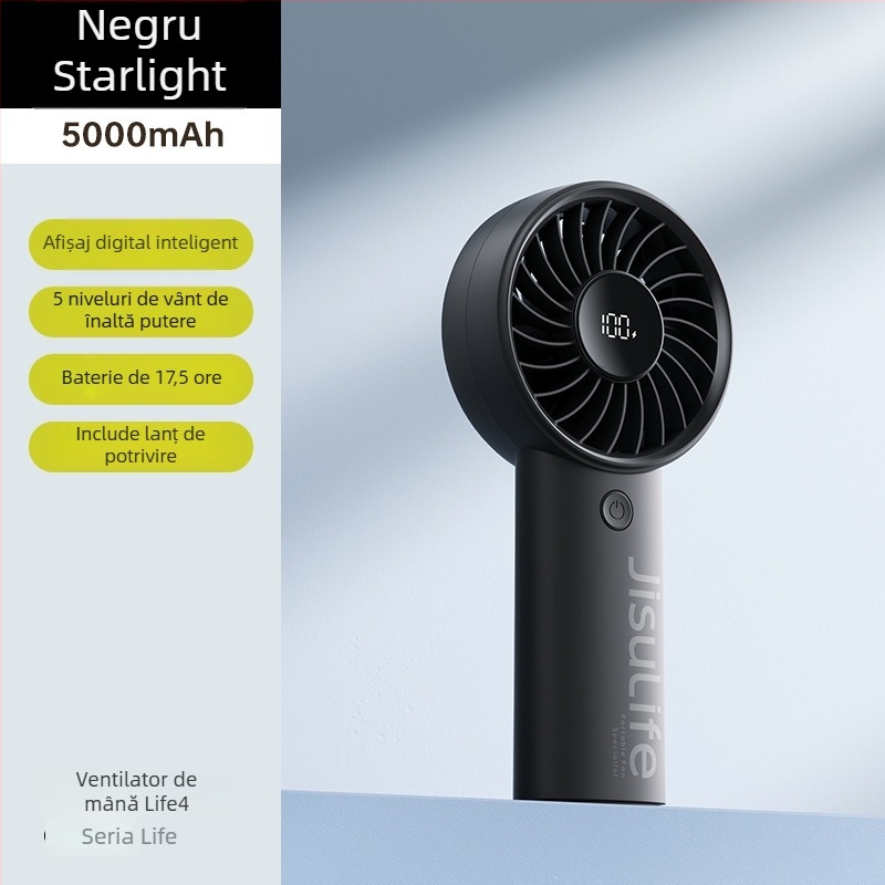Ventilator de mână Life4, mini USB, din plastic, stil simplu, portabil, potrivit pentru studenți, călătorii, deplasări de afaceri, birou, cămin