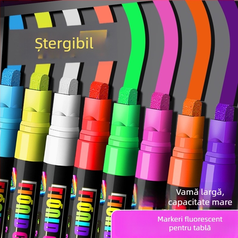 Marker pentru tablă albă și tablă neagră, model 1855, corp din plastic, ambalat în cutie, ștergibil