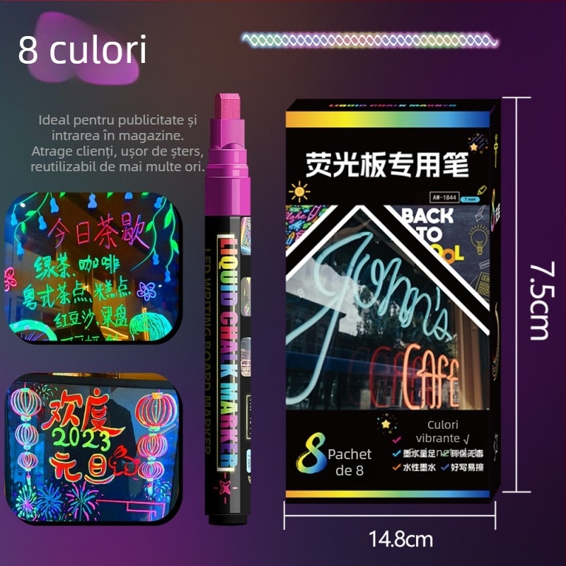 Marker pentru tablă albă și tablă neagră, model 1855, corp din plastic, ambalat în cutie, ștergibil