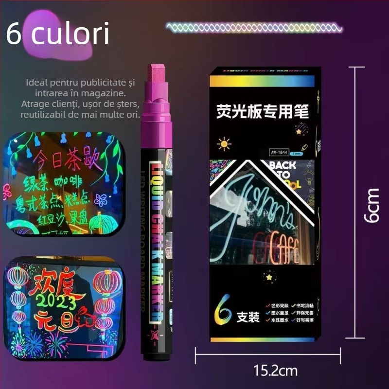 Marker pentru tablă albă și tablă neagră, model 1855, corp din plastic, ambalat în cutie, ștergibil