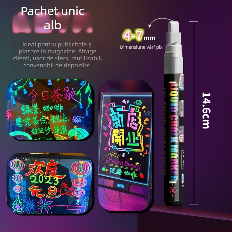 Marker pentru tablă albă și tablă neagră, model 1855, corp din plastic, ambalat în cutie, ștergibil