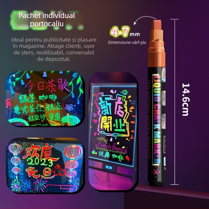 Marker pentru tablă albă și tablă neagră, model 1855, corp din plastic, ambalat în cutie, ștergibil