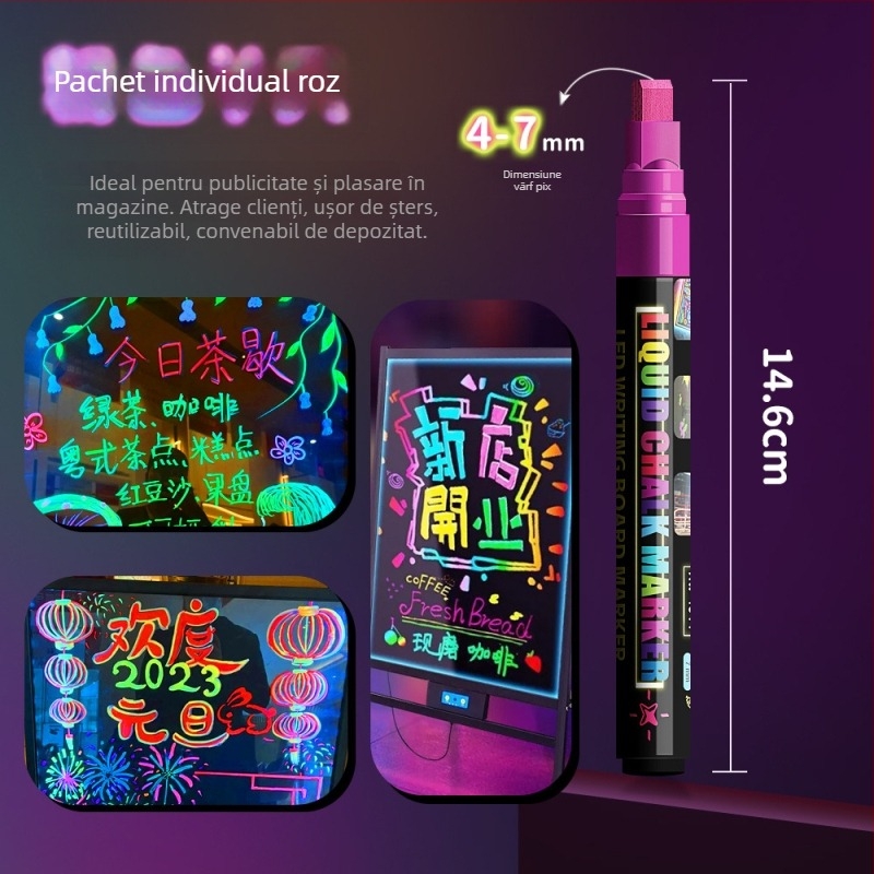 Marker pentru tablă albă și tablă neagră, model 1855, corp din plastic, ambalat în cutie, ștergibil