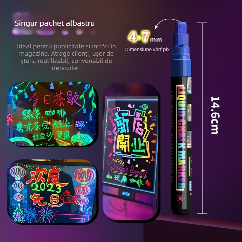 Marker pentru tablă albă și tablă neagră, model 1855, corp din plastic, ambalat în cutie, ștergibil