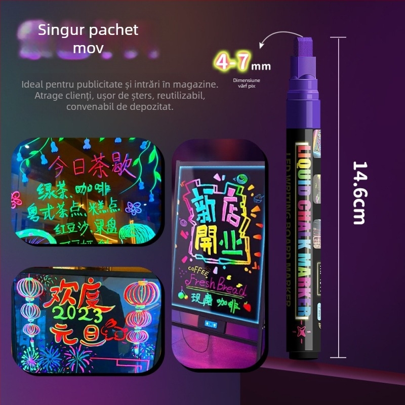 Marker pentru tablă albă și tablă neagră, model 1855, corp din plastic, ambalat în cutie, ștergibil