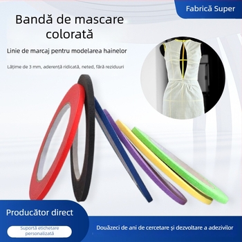 Bandă de mascare din hârtie texturată pentru realizarea de modele, aderență înaltă, tăiere în cruce, imprimare personalizabilă, hârtie de eliberare