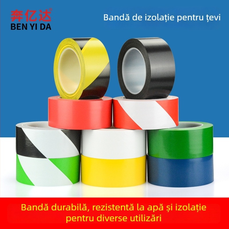 Bandă de înfășurare PVC pentru protecție exterioară a conductelor metalice – material de bază PVC, grosime 0,14 mm, rezistență la temperatură 60°C (scurt/lung), marca Ben yida
