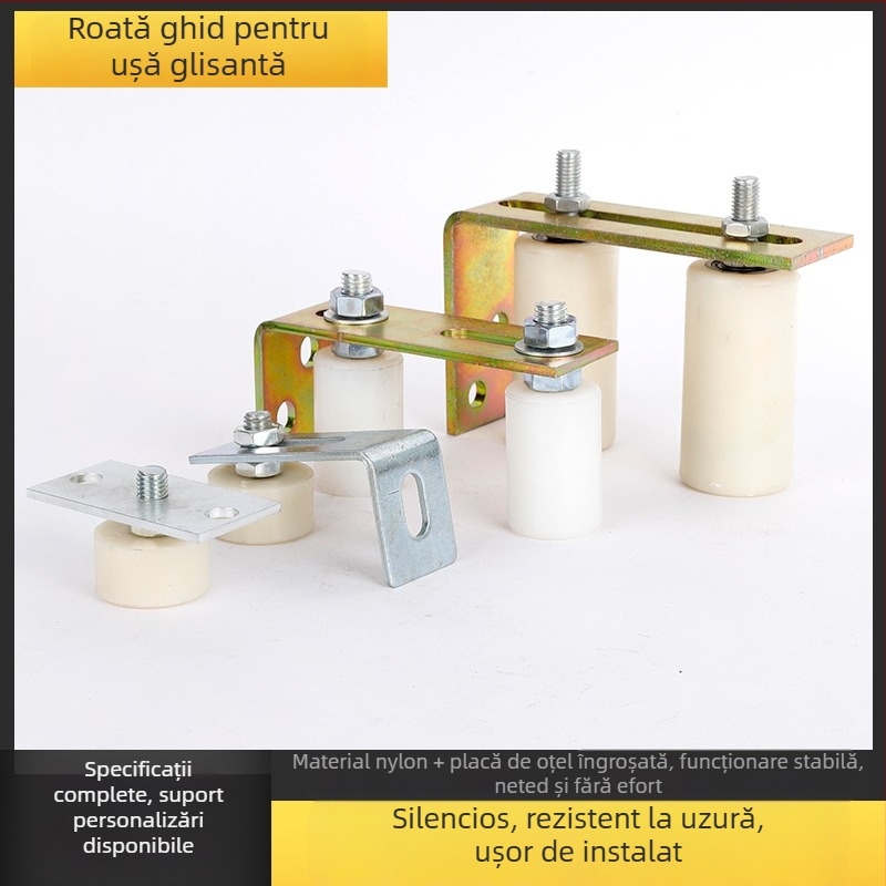 Rulment de poziționare din nylon pentru uși glisante, cu roată ghidaj și suport — Vinda