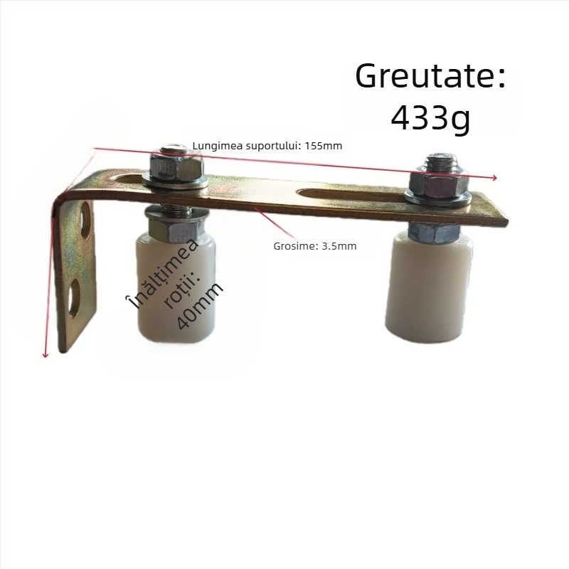 Rulment de poziționare din nylon pentru uși glisante, cu roată ghidaj și suport — Vinda