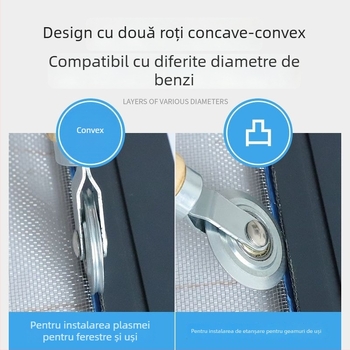 Unealtă pentru montaj plasă de fereastră cu rolă, pentru instalarea plasei anti-țânțari (include rolă, bandă și cârlig)