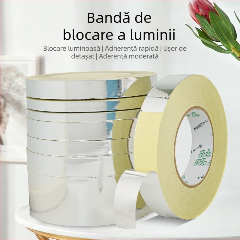 Bandă de estompare pentru afișaje LED și ghiduri de lumină, adeziv cu vâscozitate înaltă, o singură față, substrat OPP, lungime 50 m/rolă, grosime 0,06 mm, cu hârtie de eliberare