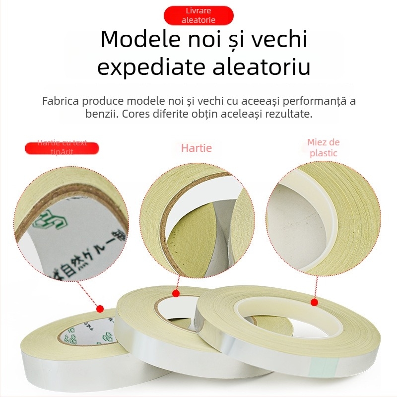 Bandă de estompare pentru afișaje LED și ghiduri de lumină, adeziv cu vâscozitate înaltă, o singură față, substrat OPP, lungime 50 m/rolă, grosime 0,06 mm, cu hârtie de eliberare