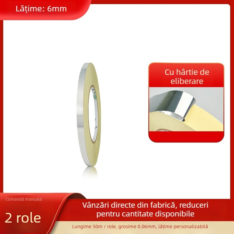 Bandă de estompare pentru afișaje LED și ghiduri de lumină, adeziv cu vâscozitate înaltă, o singură față, substrat OPP, lungime 50 m/rolă, grosime 0,06 mm, cu hârtie de eliberare