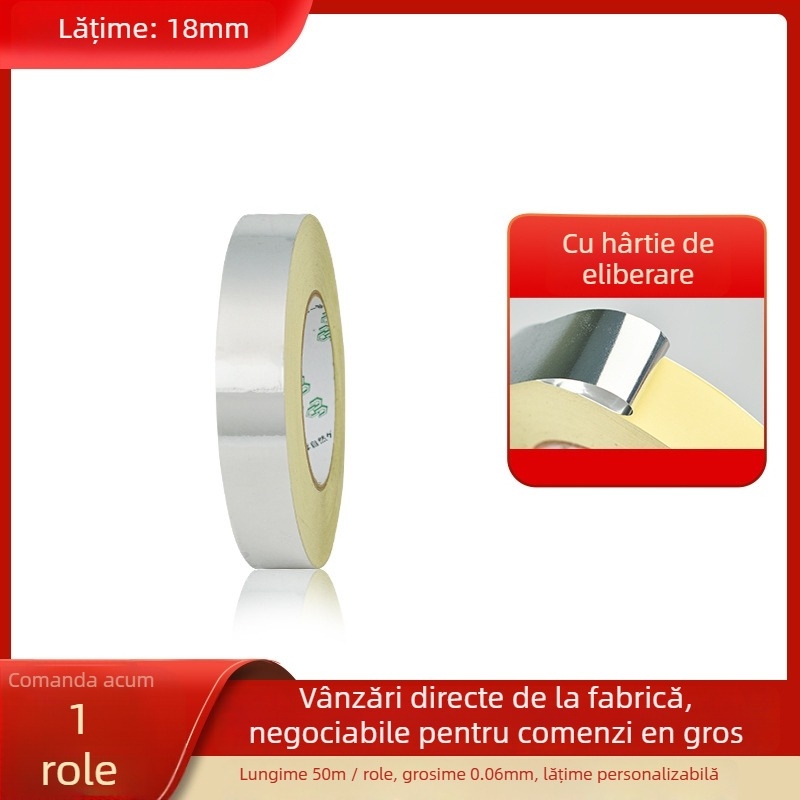 Bandă de estompare pentru afișaje LED și ghiduri de lumină, adeziv cu vâscozitate înaltă, o singură față, substrat OPP, lungime 50 m/rolă, grosime 0,06 mm, cu hârtie de eliberare