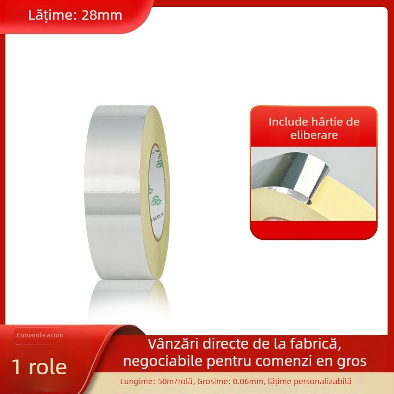 Bandă de estompare pentru afișaje LED și ghiduri de lumină, adeziv cu vâscozitate înaltă, o singură față, substrat OPP, lungime 50 m/rolă, grosime 0,06 mm, cu hârtie de eliberare