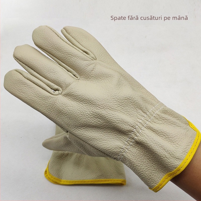 Mănuși de sudură din piele de vițel, piele întreagă, manșetă scurtă, rezistente la uzură și moi