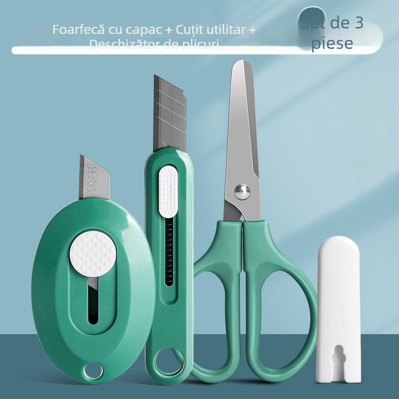 Cuțit universal cu foarfece și deschizător de cutii – Model 960, Material: Plastic, Greutate netă: 100 g, Marca: M&g / Morning Light
